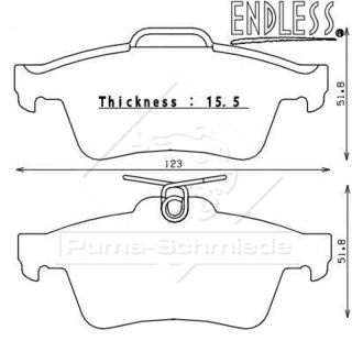 Focus 3 RS Endless MX72 Bremsbeläge hinten